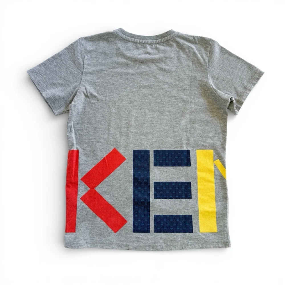 Kenzo Kids Logo Wraparound Graphic Tee Gray T-Shirt Youth Size 10 / 140 Unisex